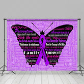 Lofaris Purple Butterfly Stop Domestic Violence Backdrop