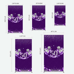 Lofaris Purple Diamonds Women Birthday Rectangle Backdrop