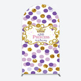 Lofaris Purple Dots Glitter Princess Baby Shower Arch Backdrop