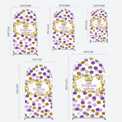 Lofaris Purple Dots Glitter Princess Baby Shower Arch Backdrop