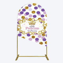 Lofaris Purple Dots Glitter Princess Baby Shower Arch Backdrop