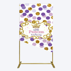 Lofaris Purple Dots Glitter Princess Baby Shower Rectangle Backdrop