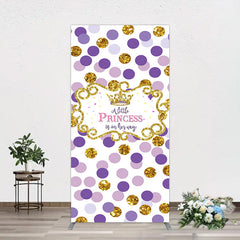 Lofaris Purple Dots Glitter Princess Baby Shower Rectangle Backdrop