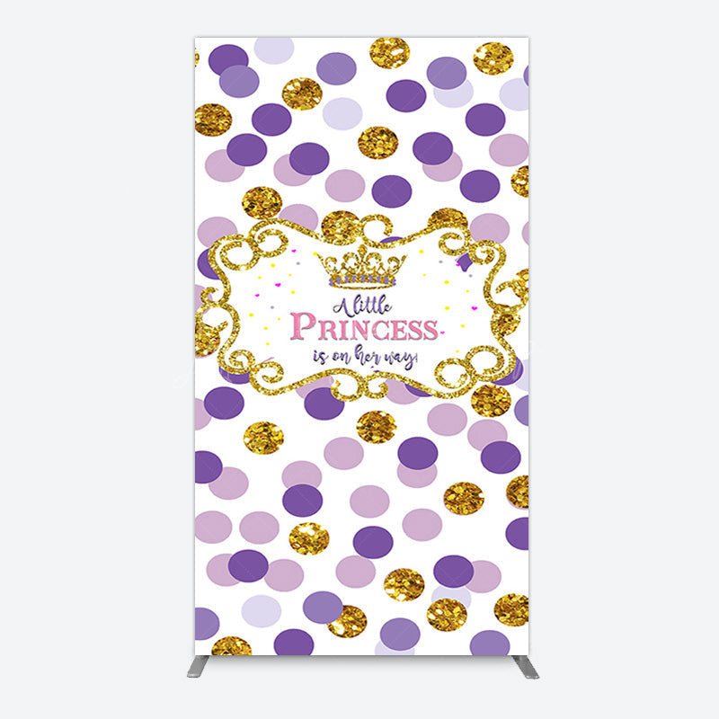 Lofaris Purple Dots Glitter Princess Baby Shower Rectangle Backdrop