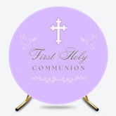 Lofaris Purple First Holy Communion Round Baptism Backdrop