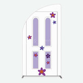 Lofaris Purple Floral Decor Door Birthday Half Moon Arch Backdrop