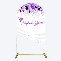 Lofaris Purple Glitter Bachelor Map Congrats Grad Arch Backdrop