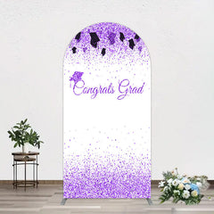 Lofaris Purple Glitter Bachelor Map Congrats Grad Arch Backdrop