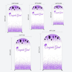 Lofaris Purple Glitter Bachelor Map Congrats Grad Arch Backdrop