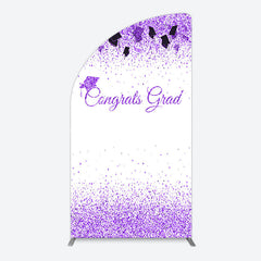 Lofaris Purple Glitter Bachelor Map Congrats Grad Half Moon Arch Backdrop