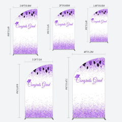 Lofaris Purple Glitter Bachelor Map Congrats Grad Half Moon Arch Backdrop