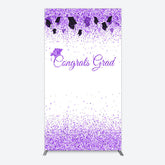 Lofaris Purple Glitter Bachelor Map Congrats Grad Rectangle Backdrop