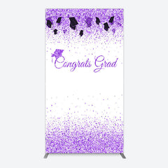 Lofaris Purple Glitter Bachelor Map Congrats Grad Rectangle Backdrop