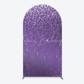 Lofaris Purple Glitter Sparkle Arch Backdrop for Birthday or Wedding Glam Bling Effect Sweet 16 Party Photo Booth