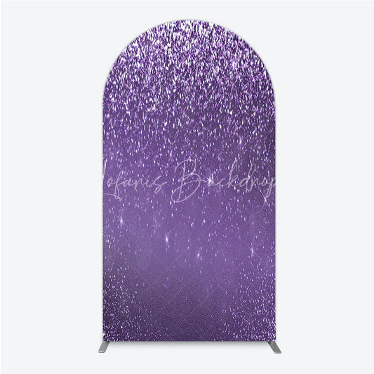 Lofaris Purple Glitter Sparkle Arch Backdrop for Birthday or Wedding Glam Bling Effect Sweet 16 Party Photo Booth