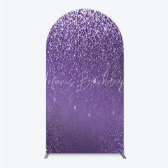 Lofaris Purple Glitter Sparkle Arch Backdrop for Birthday or Wedding Glam Bling Effect Sweet 16 Party Photo Booth