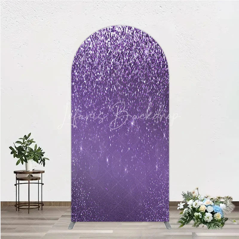 Lofaris Purple Glitter Sparkle Arch Backdrop for Birthday or Wedding Glam Bling Effect Sweet 16 Party Photo Booth