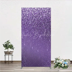 Lofaris Purple Glitter Sparkle Rectangle Backdrop for Birthday or Wedding Glam Bling Effect Sweet 16 Party Photo Booth
