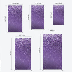 Lofaris Purple Glitter Sparkle Rectangle Backdrop for Birthday or Wedding Glam Bling Effect Sweet 16 Party Photo Booth