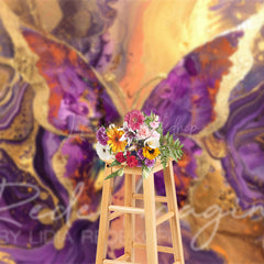 Lofaris Purple Gold Abstract Butterfly Fine Art Photo Backdrop