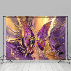 Lofaris Purple Gold Abstract Butterfly Fine Art Photo Backdrop