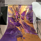 Lofaris Purple Gold Abstract Butterfly Fine Art Sweep Backdrop