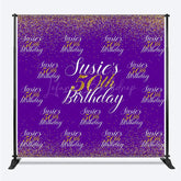 Lofaris Purple Gold Custom Step And Repeat Birthday Banner