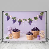 Lofaris Purple Grapes Floral Elegant Cake Smash Backdrop