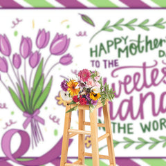 Lofaris Purple Green Floral Sweetest Nana Mothers Day Backdrop