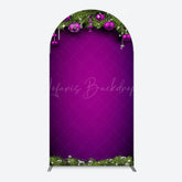 Lofaris Purple Green Pine Leaf Bells Christmas Arch Backdrop