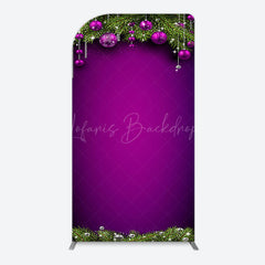 Lofaris Purple Green Pine Leaf Bells Christmas Arch Backdrop
