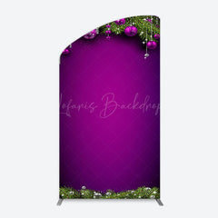 Lofaris Purple Green Pine Leaf Bells Christmas Arch Backdrop