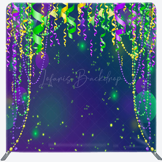 Lofaris Purple Green Yellow Ribbons Rave Party Backdrop