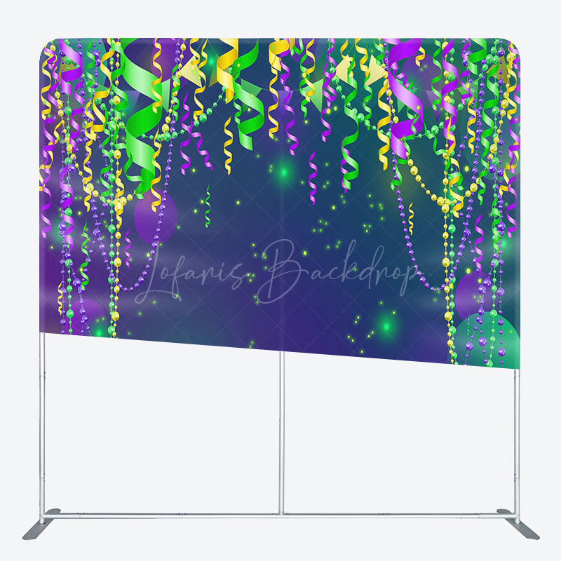 Lofaris Purple Green Yellow Ribbons Rave Party Backdrop
