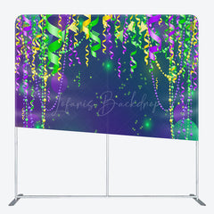 Lofaris Purple Green Yellow Ribbons Rave Party Backdrop
