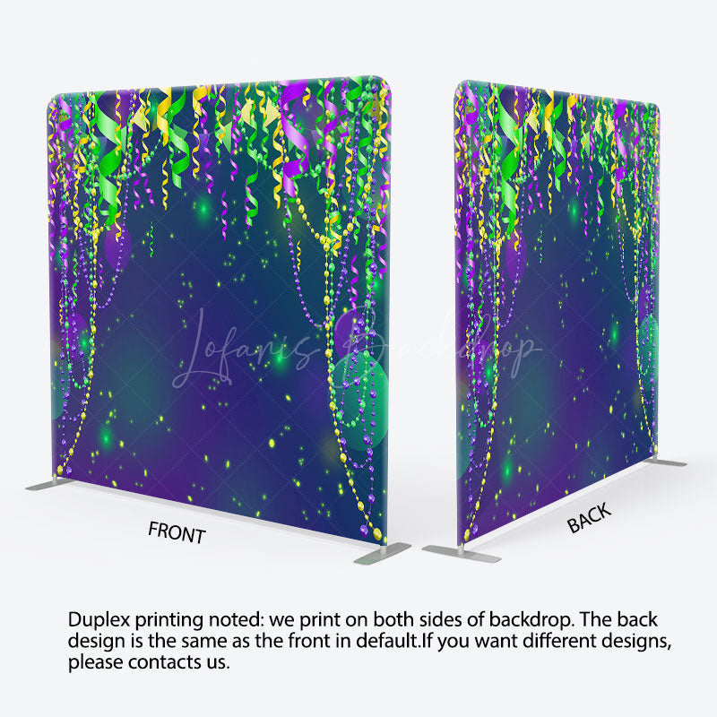 Lofaris Purple Green Yellow Ribbons Rave Party Backdrop