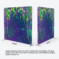 Lofaris Purple Green Yellow Ribbons Rave Party Backdrop