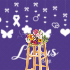Lofaris Purple Heart Butterfly Happy World Lupus Day Backdrop
