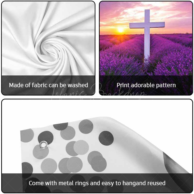 Lofaris Purple Lavender Cross Easter Garage Door Banner