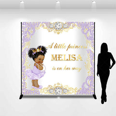 Lofaris Purple Little Princess Custom Baby Shower Backdrop