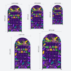 Lofaris Purple Mask Mardi Gras Dance Party Arch Backdrop