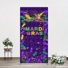 Lofaris Purple Mask Mardi Gras Dance Party Rectangle Backdrop