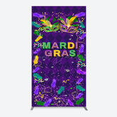 Lofaris Purple Mask Mardi Gras Dance Party Rectangle Backdrop