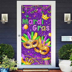 Lofaris Purple Mask Mardi Gras Masquerade Party Door Cover