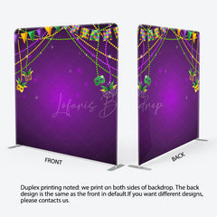 Lofaris Purple Mask Masquerade Party Square Tension Backdrop