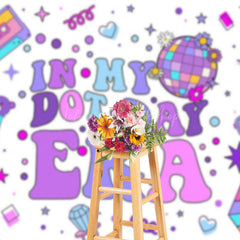 Lofaris Purple Musical Groovy In My Dot Day Era Backdrop