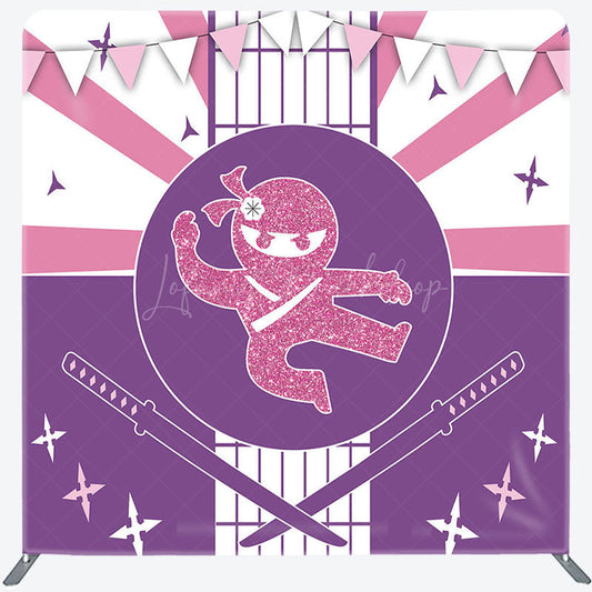 Lofaris Purple Pink Glitter Ninja Square Tension Backdrop
