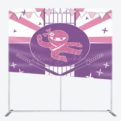 Lofaris Purple Pink Glitter Ninja Square Tension Backdrop