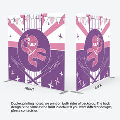 Lofaris Purple Pink Glitter Ninja Square Tension Backdrop