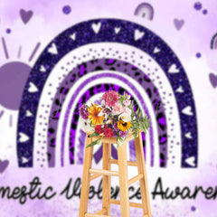 Lofaris Purple Rainbow Domestic Violence Awareness Backdrop